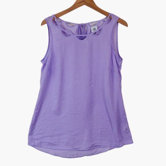 CAbi Tops - Cabi Size M Scallop Cutout Sleeveless Top 5909 Tank Lavender